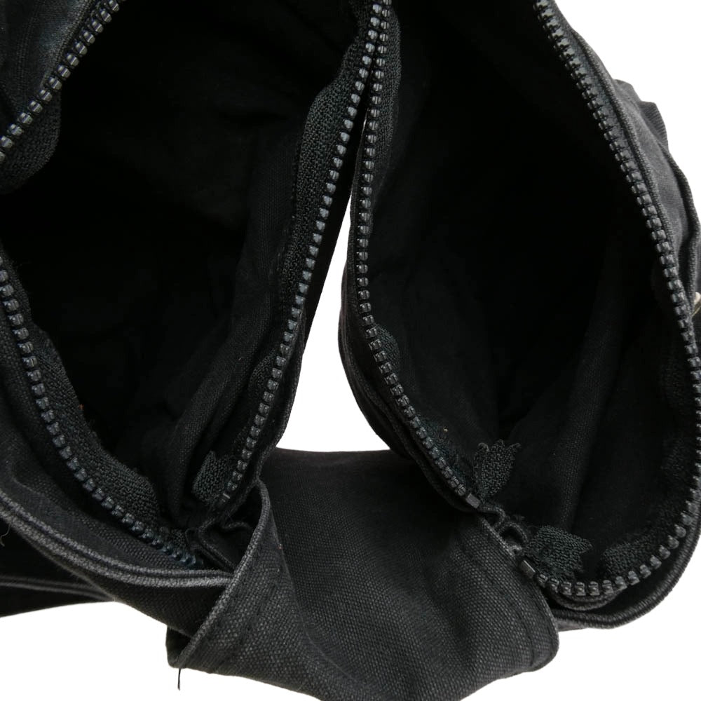 フーワット リボンデザイン デニム ウエストバッグ ブラック系【中古】