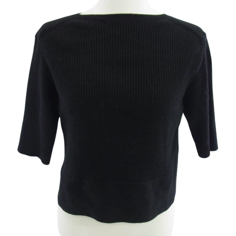 タン 21AW TN21AW003 フロントカットデザイン コンビネーション ニット トップス ブラック系 FREE【中古】