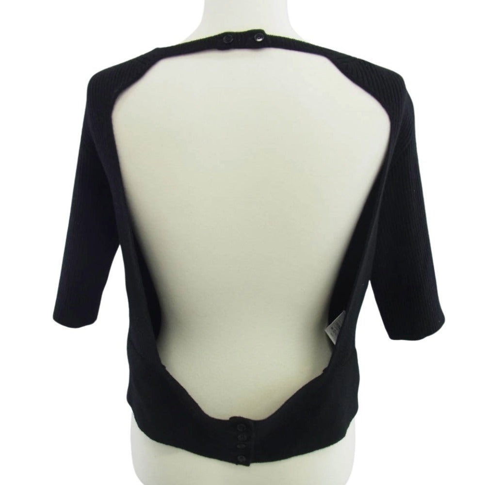 タン 21AW TN21AW003 フロントカットデザイン コンビネーション ニット トップス ブラック系 FREE【中古】