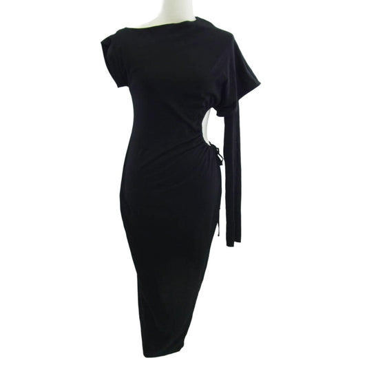 FUMIKA UCHIDA フミカウチダ FU-R-0P002 アシンメトリー 変形 ワンピース ドレス ブラック系 L【中古】