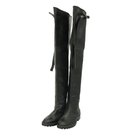 メゾンエウレカ HIP WADERS サイハイブーツ レザー ロングブーツ ブラック系 33【中古】