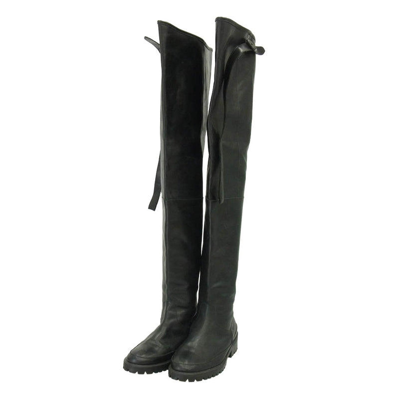 メゾンエウレカ HIP WADERS サイハイブーツ レザー ロングブーツ ブラック系 33【中古】