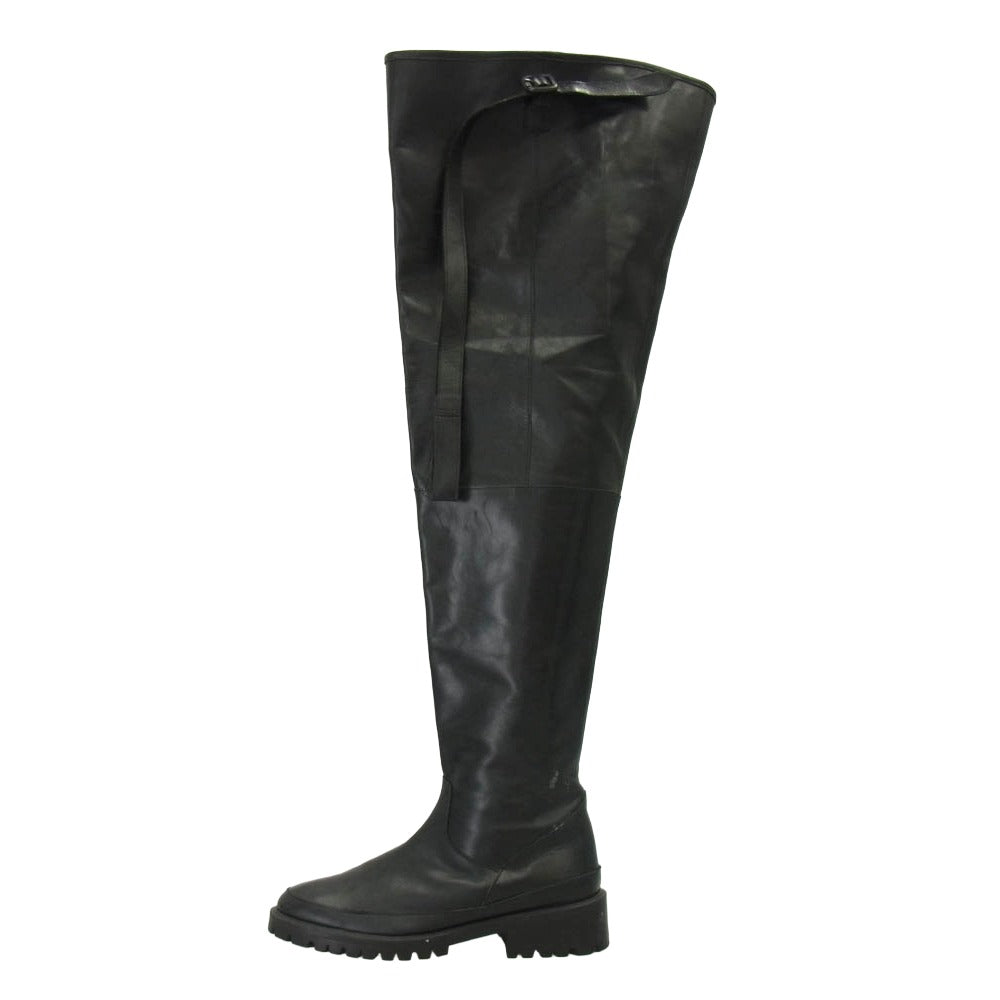 メゾンエウレカ HIP WADERS サイハイブーツ レザー ロングブーツ ブラック系 33【中古】