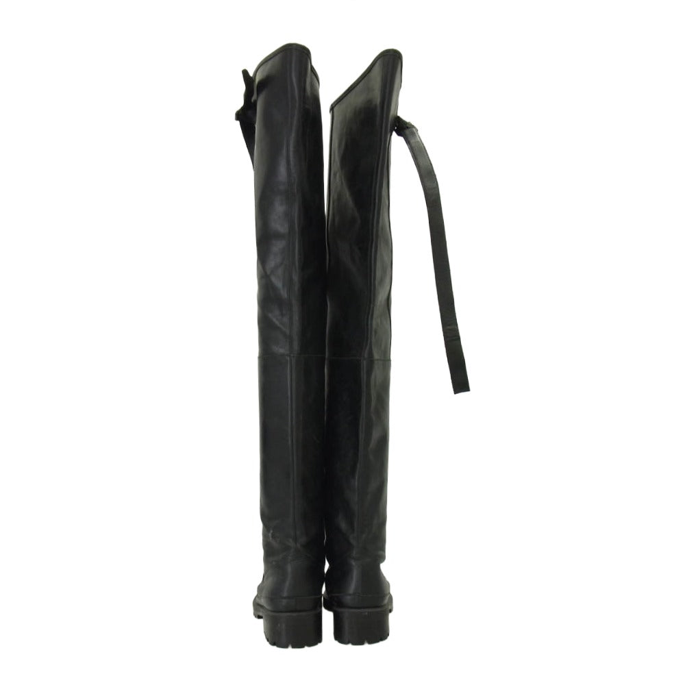 メゾンエウレカ HIP WADERS サイハイブーツ レザー ロングブーツ ブラック系 33【中古】