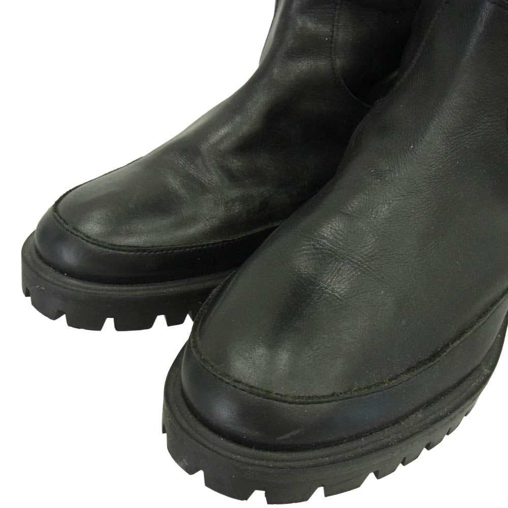 メゾンエウレカ HIP WADERS サイハイブーツ レザー ロングブーツ ブラック系 33【中古】