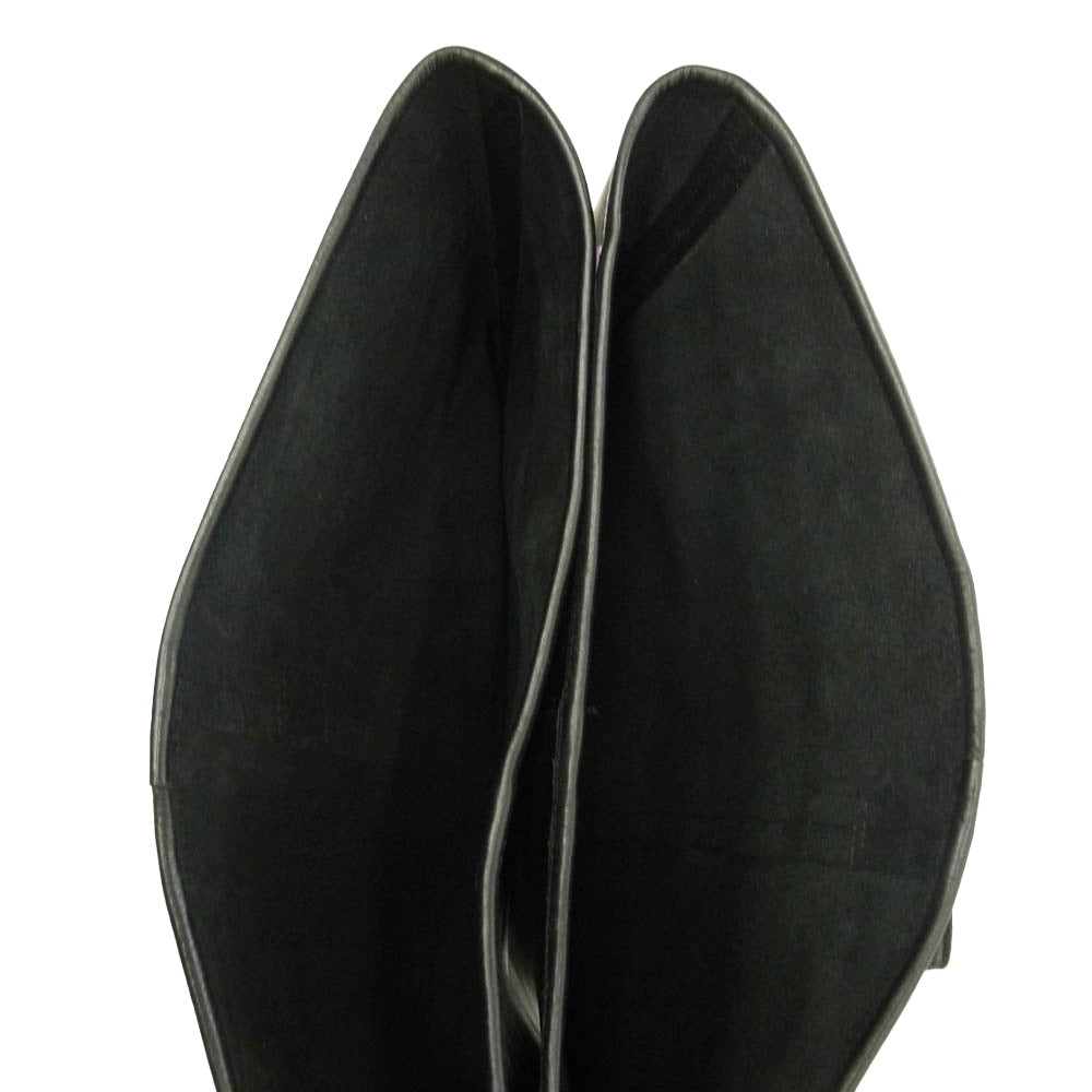 メゾンエウレカ HIP WADERS サイハイブーツ レザー ロングブーツ ブラック系 33【中古】