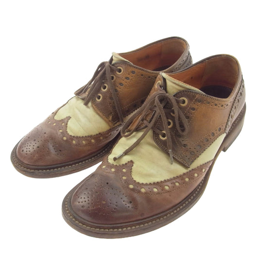Santoni サントーニ 10092 ウイングチップ レザー シューズ ブラウン系 6【中古】