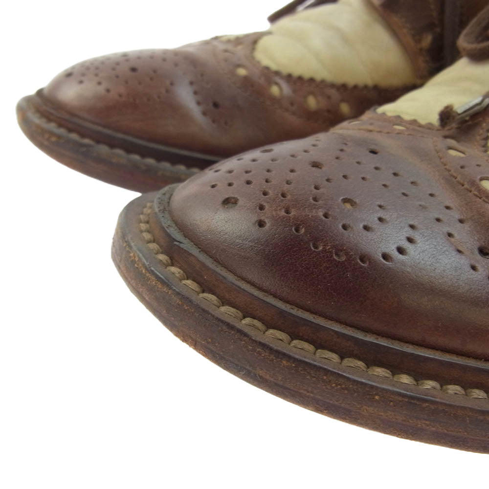 Santoni サントーニ 10092 ウイングチップ レザー シューズ ブラウン系 6【中古】