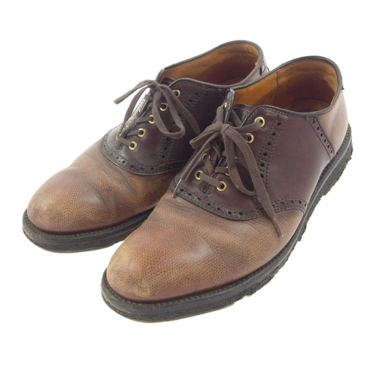 ALDEN オールデン 99423 コードバン コンビ 切替 サドル レザー シューズ ブラウン系 7.5【中古】