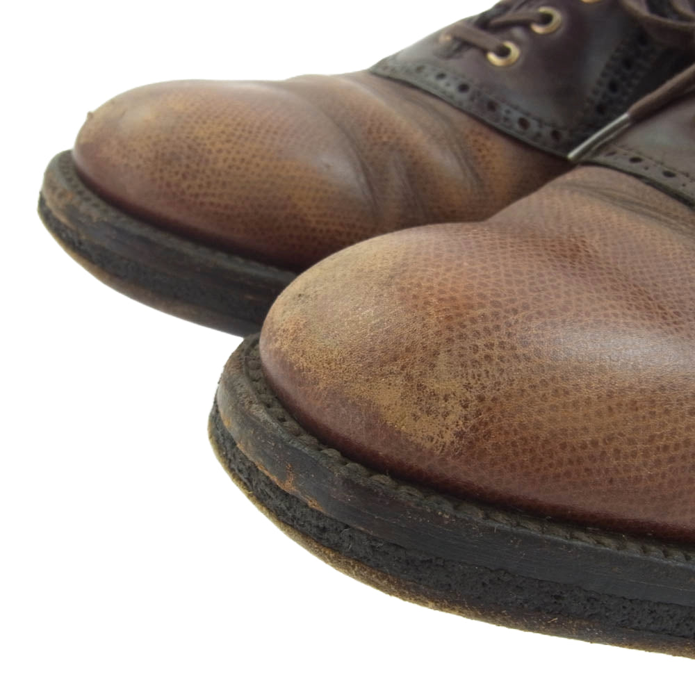 ALDEN オールデン 99423 コードバン コンビ 切替 サドル レザー シューズ ブラウン系 7.5【中古】