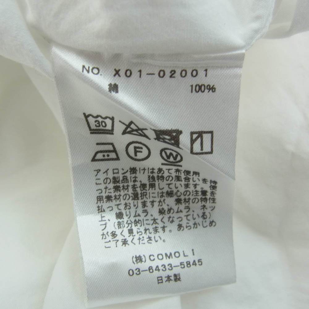 COMOLI コモリ 23SS X01-02001 コモリシャツ 長袖 コットン シャツ ホワイト 4 ホワイト系 4【中古】