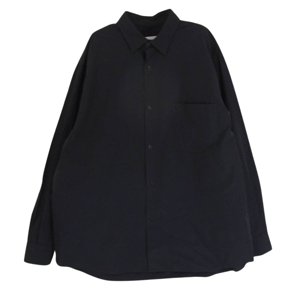 COMOLI コモリ 23SS X01-02001 コモリシャツ 長袖 コットン シャツ ネイビー系 3【中古】