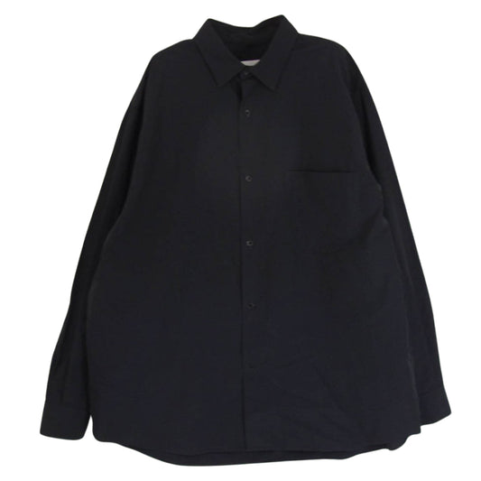 COMOLI コモリ 23SS X01-02001 コモリシャツ 長袖 コットン シャツ ネイビー系 3【中古】