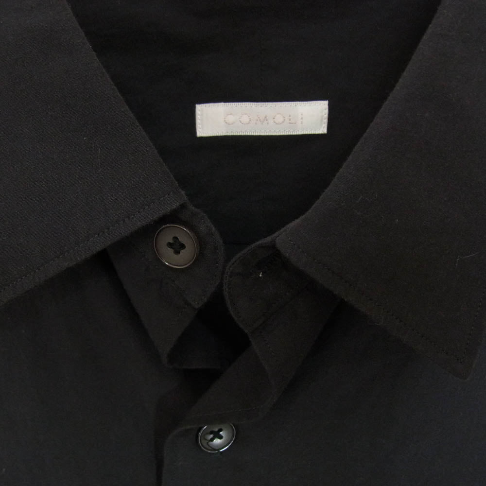 COMOLI コモリ 23SS X01-02001 コモリシャツ 長袖 コットン シャツ ネイビー系 3【中古】