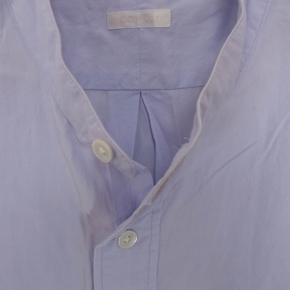 COMOLI コモリ 23SS X01-02002 SAX サックス バンドカラー コモリシャツ 長袖 シャツ ライトブルー系 3【中古】