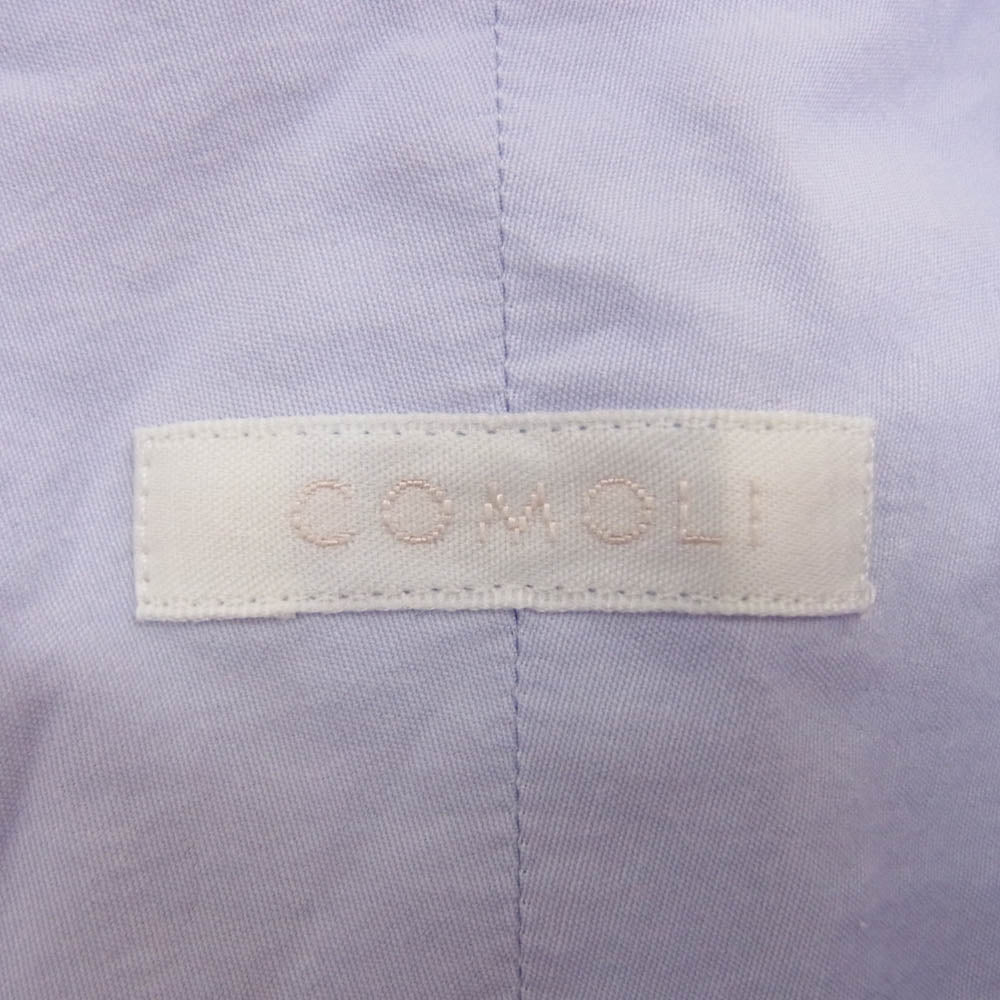 COMOLI コモリ 23SS X01-02002 SAX サックス バンドカラー コモリシャツ 長袖 シャツ ライトブルー系 3【中古】