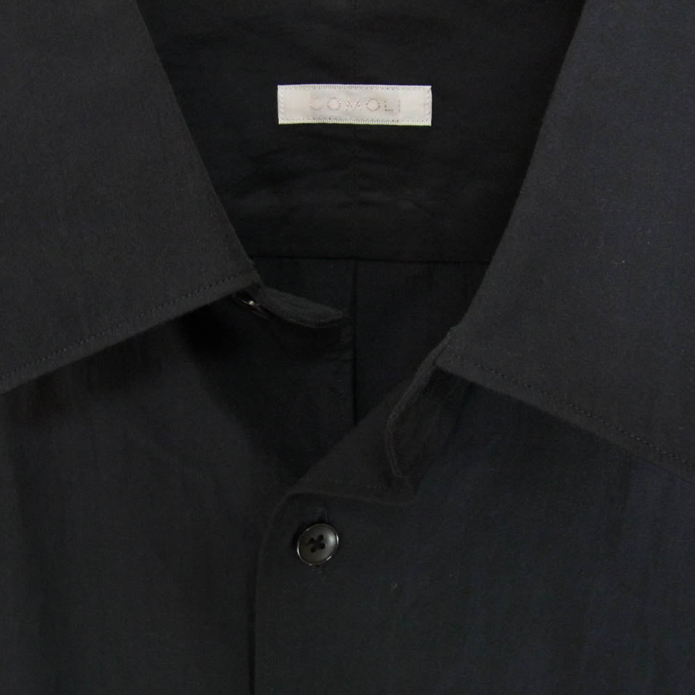 COMOLI コモリ 24SS Z01-02001 コモリシャツ 長袖 コットン シャツ ネイビー系 5【中古】