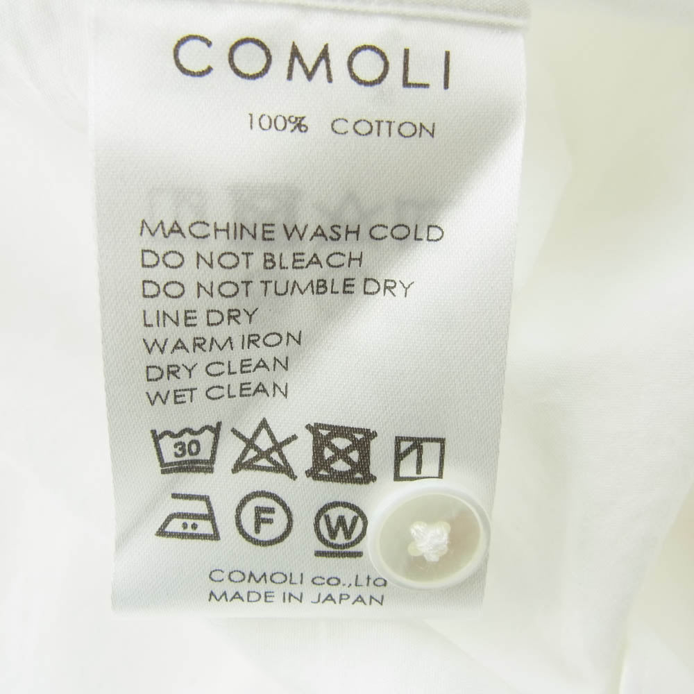 COMOLI コモリ 23SS X01-02001 コモリシャツ 長袖 コットン シャツ ホワイト 3 ホワイト系 3【新古品】【未使用】【中古】