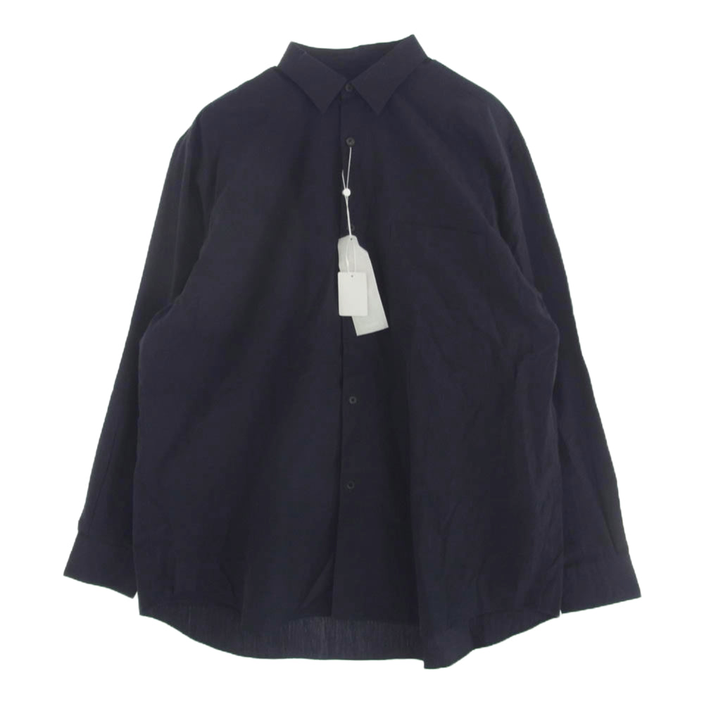 COMOLI コモリ 24AW A03-02001 コモリシャツ 長袖 コットン シャツ ネイビー 4 ネイビー系 4【中古】