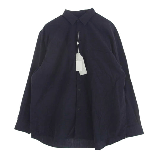 COMOLI コモリ 24AW A03-02001 コモリシャツ 長袖 コットン シャツ ネイビー 4 ネイビー系 4【中古】
