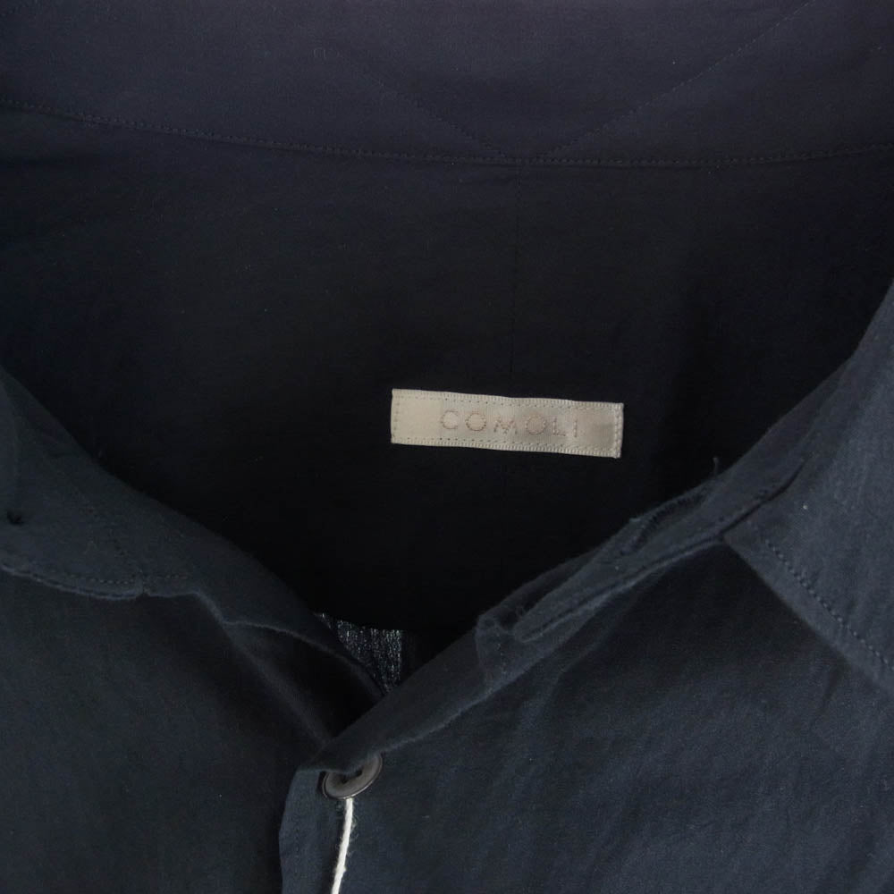 COMOLI コモリ 24AW A03-02001 コモリシャツ 長袖 コットン シャツ ネイビー 4 ネイビー系 4【中古】