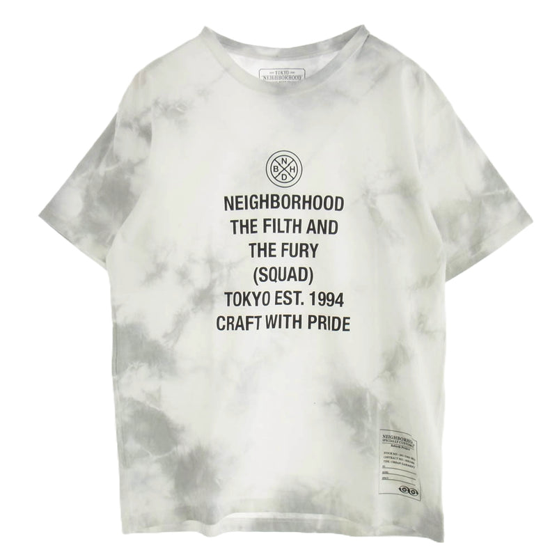 NEIGHBORHOOD ネイバーフッド 20SS CWP C-TEE SS タイダイ染め クルーネック プリント 半袖 Tシャツ ホワイト系 ４【中古】