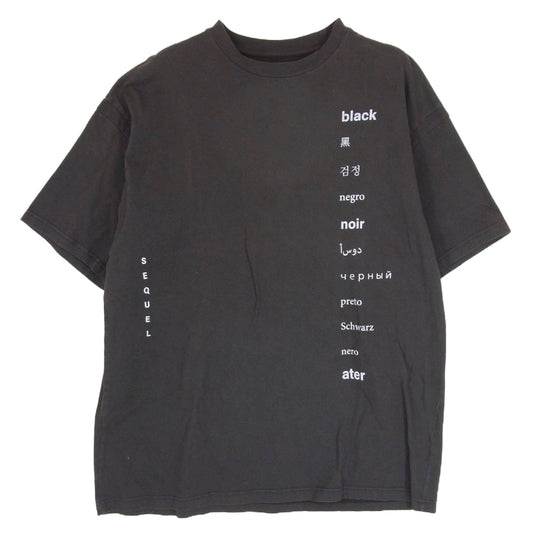 SEQUEL シークエル 22SS SQ-22SS-ST-18 T-SHIRT BLACK プリント 半袖 Tシャツ ブラック系 XL【中古】