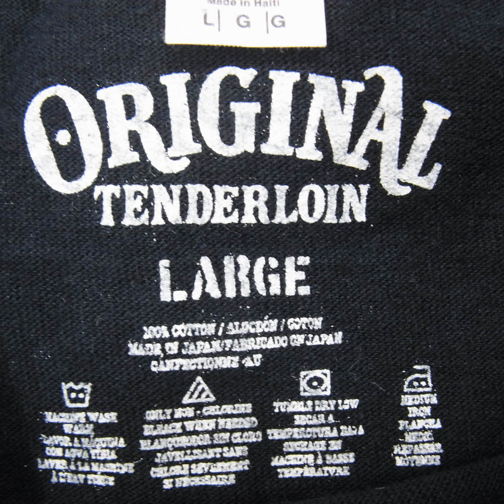 TENDERLOIN テンダーロイン 21SS TEE S.S 21 ロゴプリント 半袖 Tシャツ ネイビー系 L【中古】