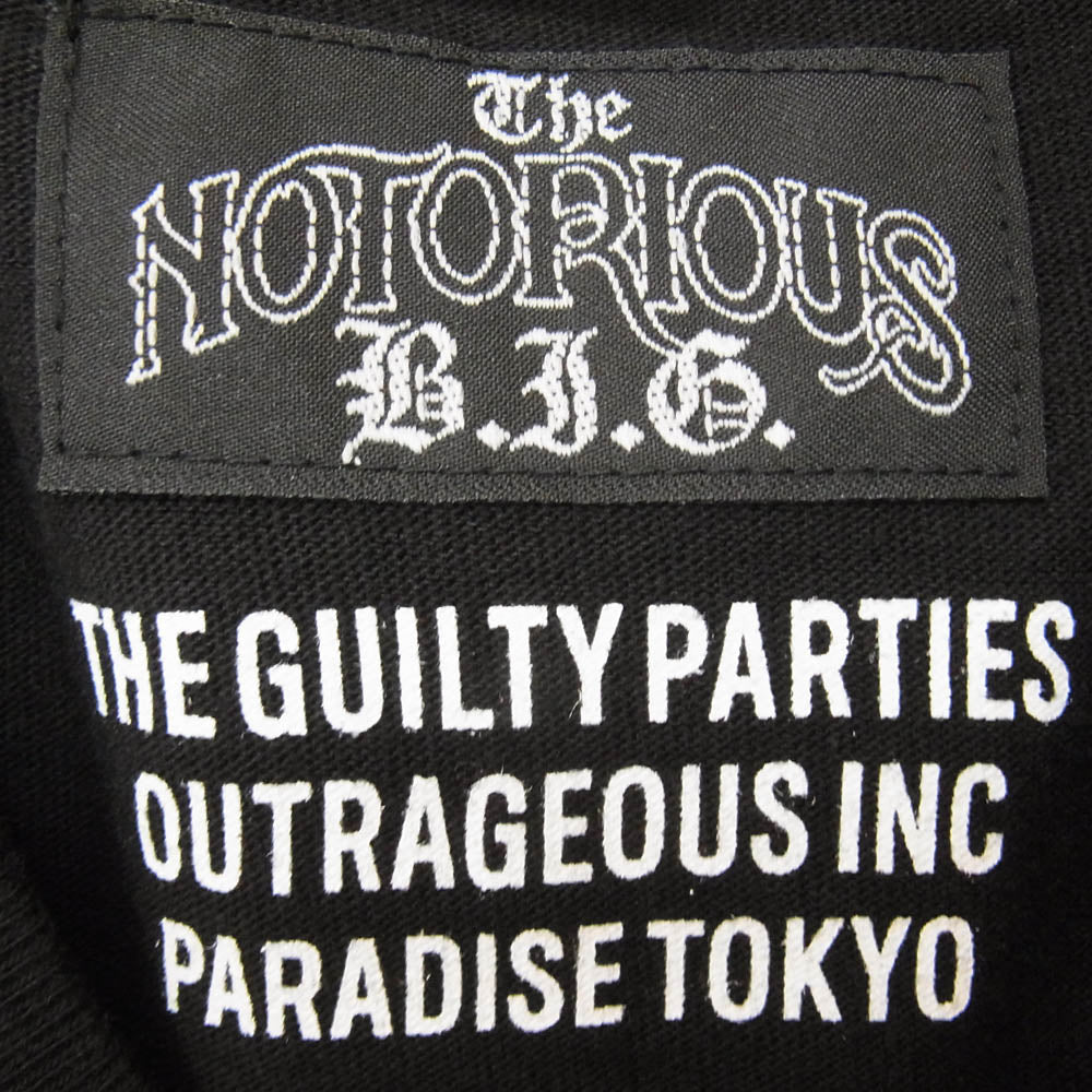 WACKO MARIA ワコマリア BIGGIE-WM-TEE02 THE NOTORIOUS B.I.G NECK TEE プリント 半袖 Tシャツ ブラック系 L【美品】【中古】