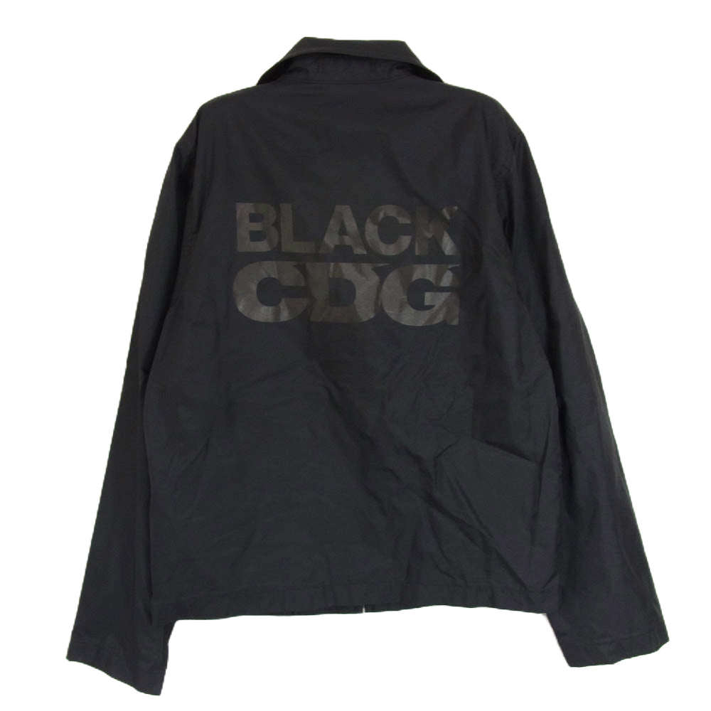 BLACK COMME des GARCONS ブラックコムデギャルソン 1O-J010 バックロゴ ジップ ナイロン コーチ ジャケット ブラック系 XS【中古】