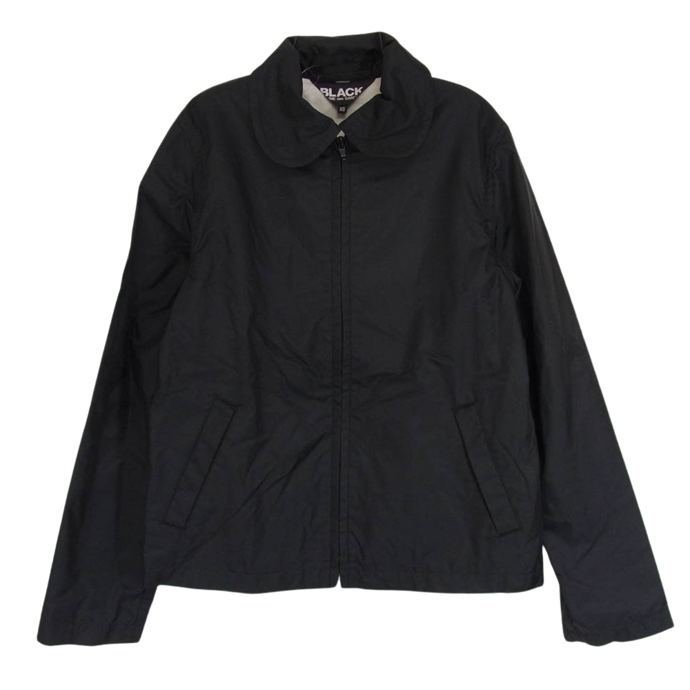 BLACK COMME des GARCONS ブラックコムデギャルソン 1O-J010 バックロゴ ジップ ナイロン コーチ ジャケット ブラック系 XS【中古】