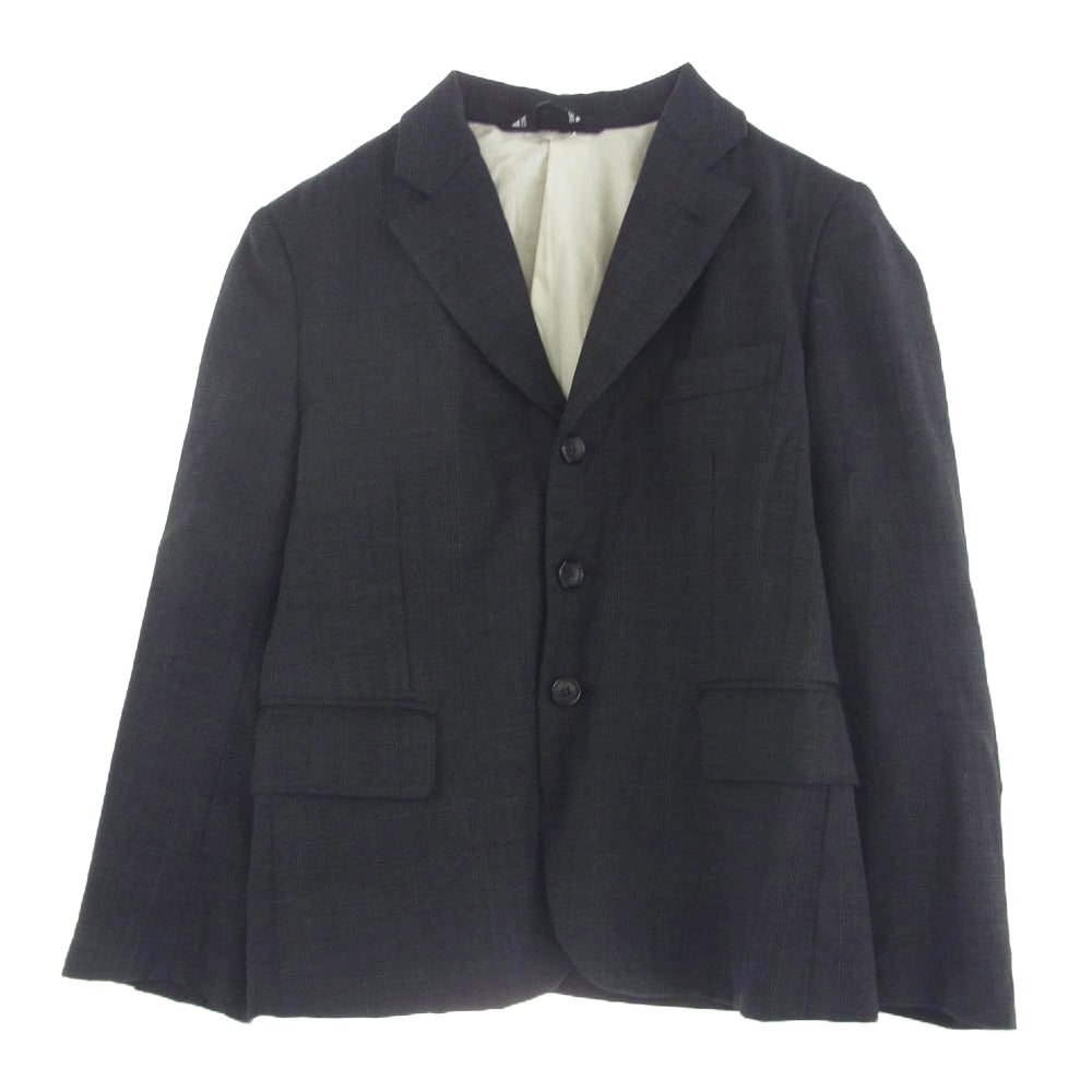 BLACK COMME des GARCONS ブラックコムデギャルソン 22SS 1H-J004 バックプリント グレンチェック 3B テーラード ジャケット ブラック系 S【中古】