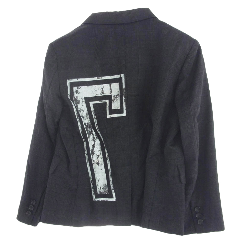BLACK COMME des GARCONS ブラックコムデギャルソン 22SS 1H-J004 バックプリント グレンチェック 3B テーラード ジャケット ブラック系 S【中古】