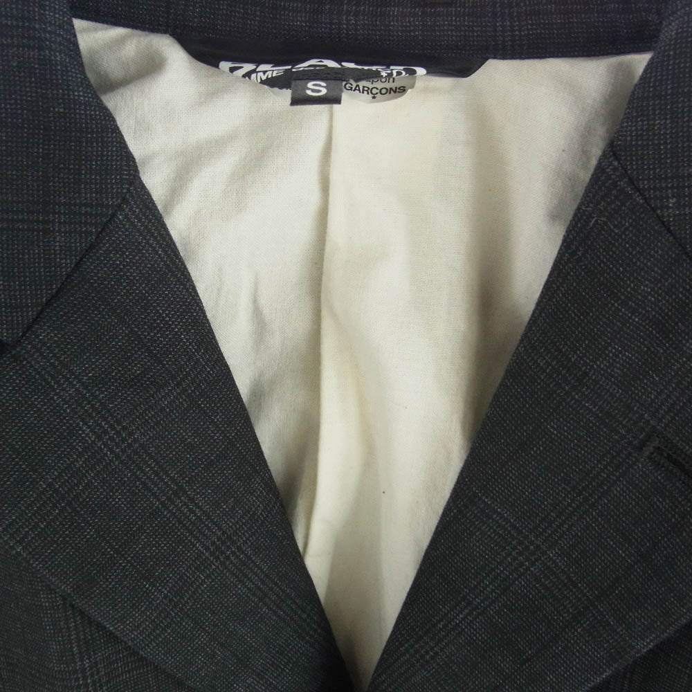 BLACK COMME des GARCONS ブラックコムデギャルソン 22SS 1H-J004 バックプリント グレンチェック 3B テーラード ジャケット ブラック系 S【中古】