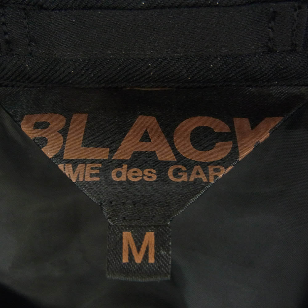 BLACK COMME des GARCONS ブラックコムデギャルソン 22AW ストライプ 3B ロング テーラード ジャケット ブラック系 M【中古】