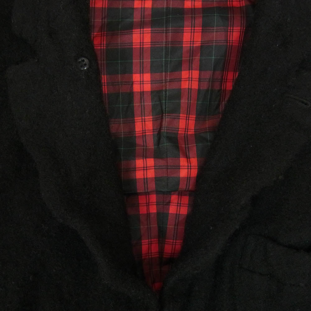 BLACK COMME des GARCONS ブラックコムデギャルソン 23AW 1L-J011 ネップ加工 ウールブレンド バックチェック 切り返し テーラード ジャケット ブラック系 M【中古】