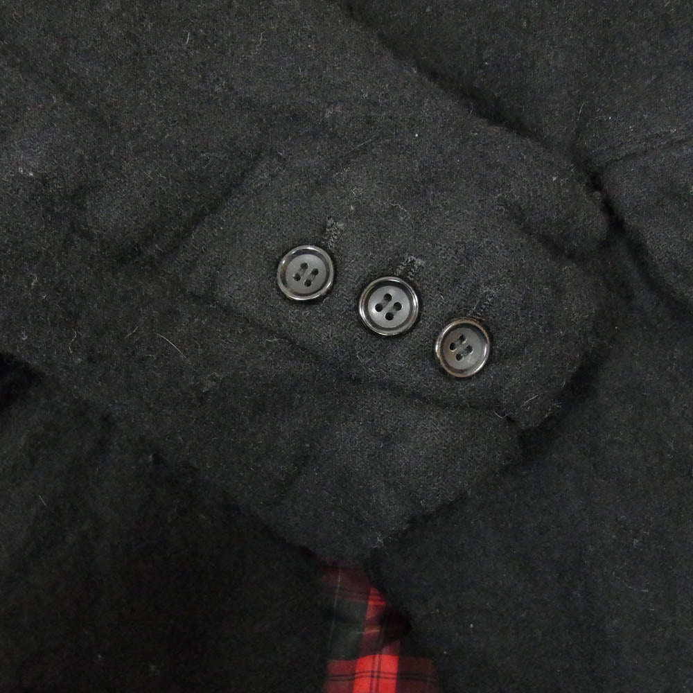 BLACK COMME des GARCONS ブラックコムデギャルソン 23AW 1L-J011 ネップ加工 ウールブレンド バックチェック 切り返し テーラード ジャケット ブラック系 M【中古】