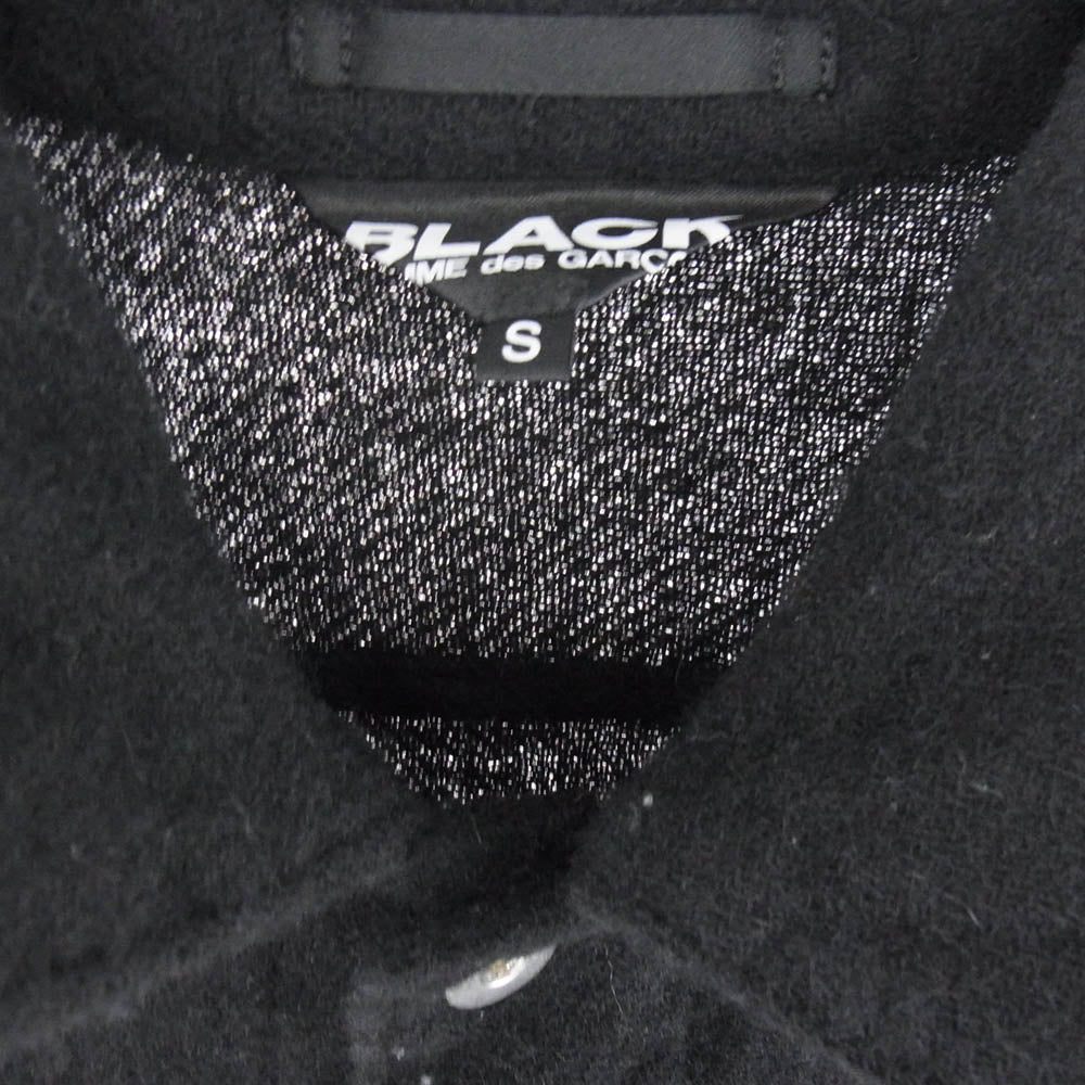 BLACK COMME des GARCONS ブラックコムデギャルソン 24AW 1N-JO13 伸縮 ウールブレンド バイカラー デザイン トラッカー ジャケット ウール Gジャン ブラック系 S【中古】