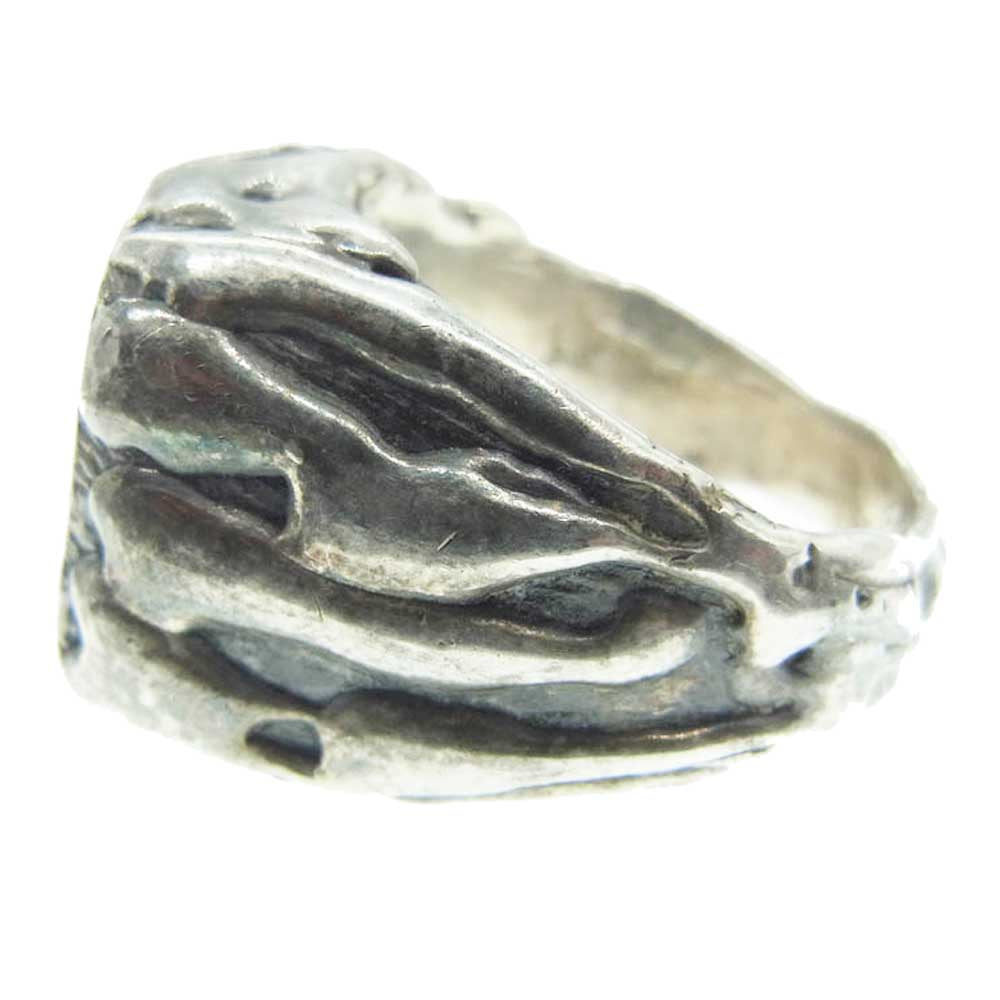 ドライボーンズ スクエア スカル リング シルバー系 レッド系 18.5号【中古】