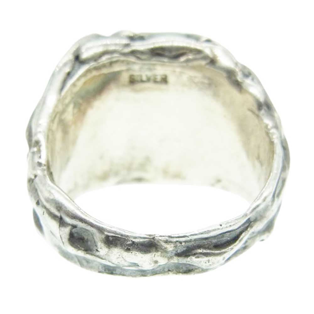 ドライボーンズ スクエア スカル リング シルバー系 レッド系 18.5号【中古】