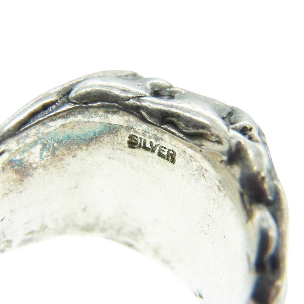 ドライボーンズ スクエア スカル リング シルバー系 レッド系 18.5号【中古】