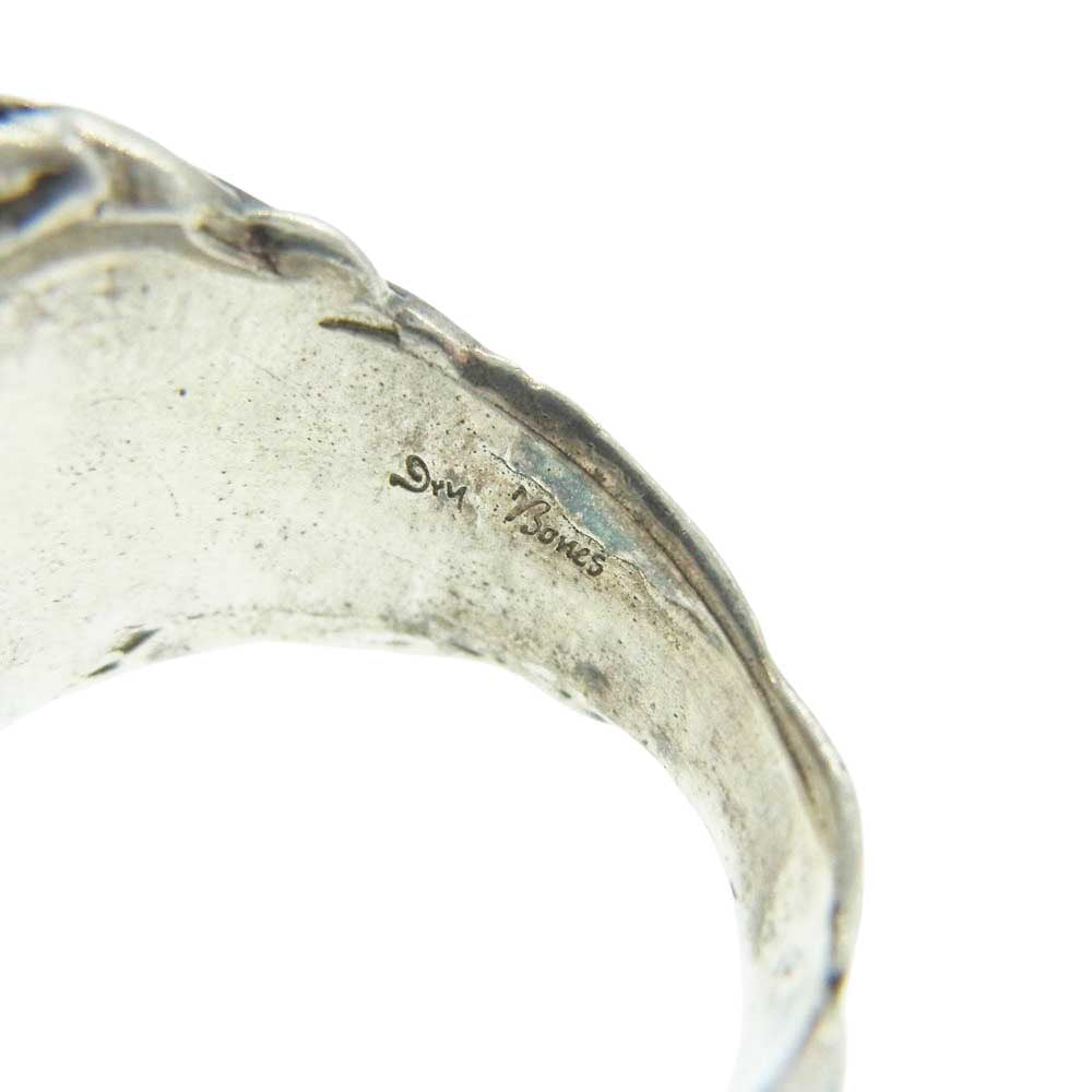 ドライボーンズ スクエア スカル リング シルバー系 レッド系 18.5号【中古】