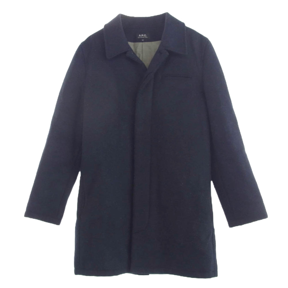 A.P.C. アーペーセー 24211-22162 ウール ステンカラー コート ネイビー系 XS【中古】