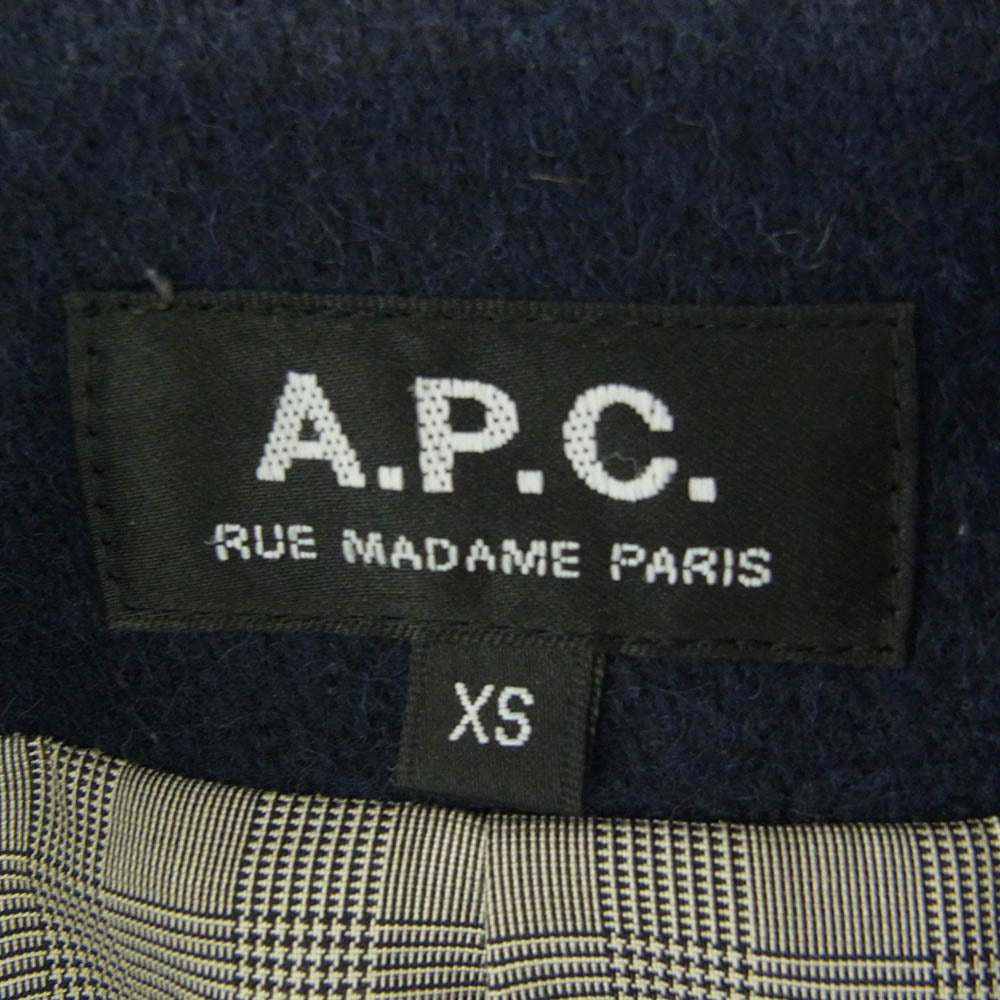 A.P.C. アーペーセー 24211-22162 ウール ステンカラー コート ネイビー系 XS【中古】
