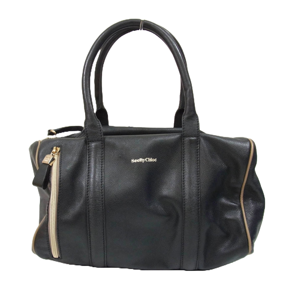 SEE BY CHLOE シーバイクロエ ダブルジップ ハンド バッグ ブラック系【中古】