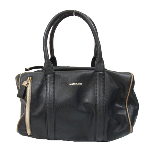 SEE BY CHLOE シーバイクロエ ダブルジップ ハンド バッグ ブラック系【中古】