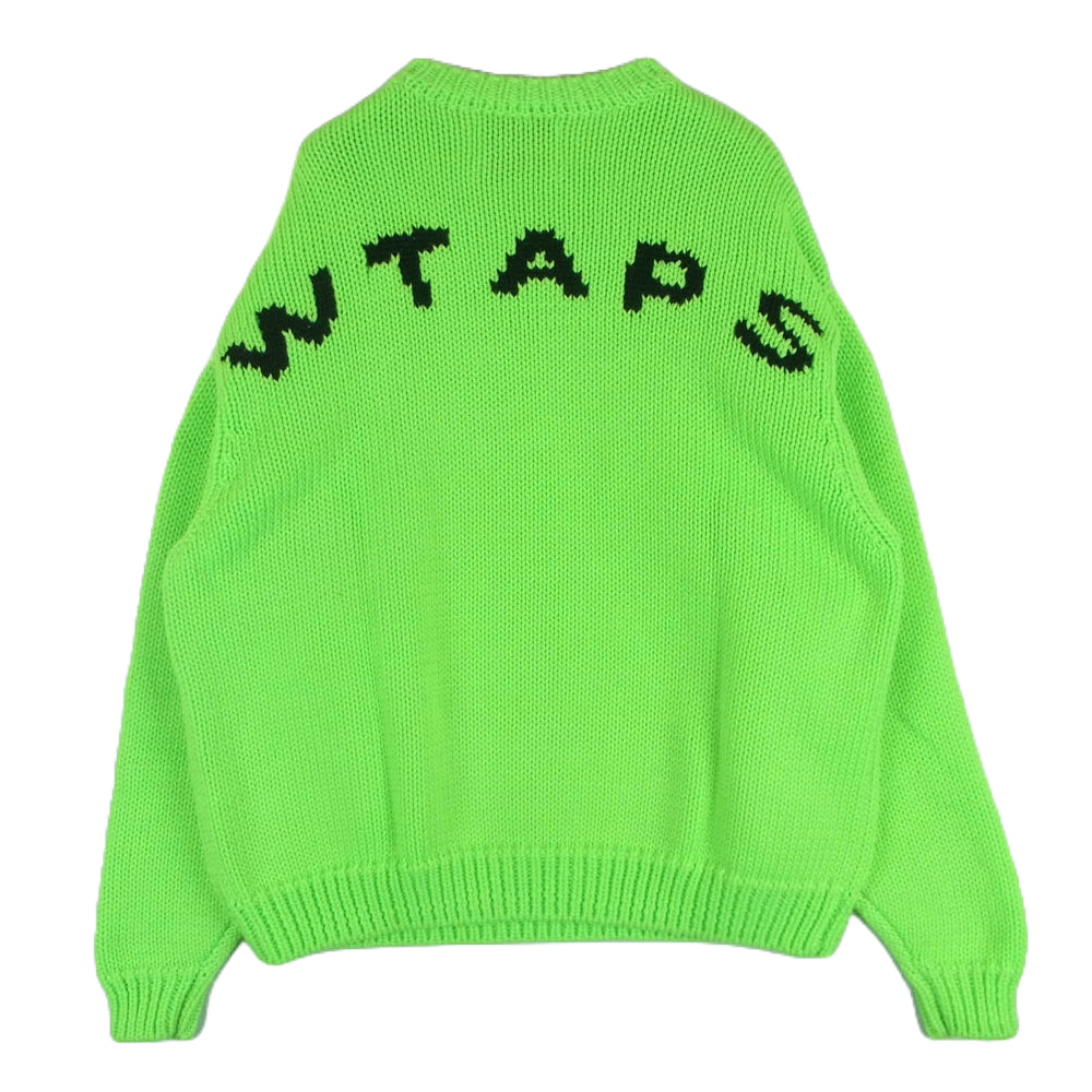 WTAPS ダブルタップス 23AW 232MADT-KNM04 CN 01 Sweater Poly ニット セーター 中国製 ライトグリーン系 01【中古】