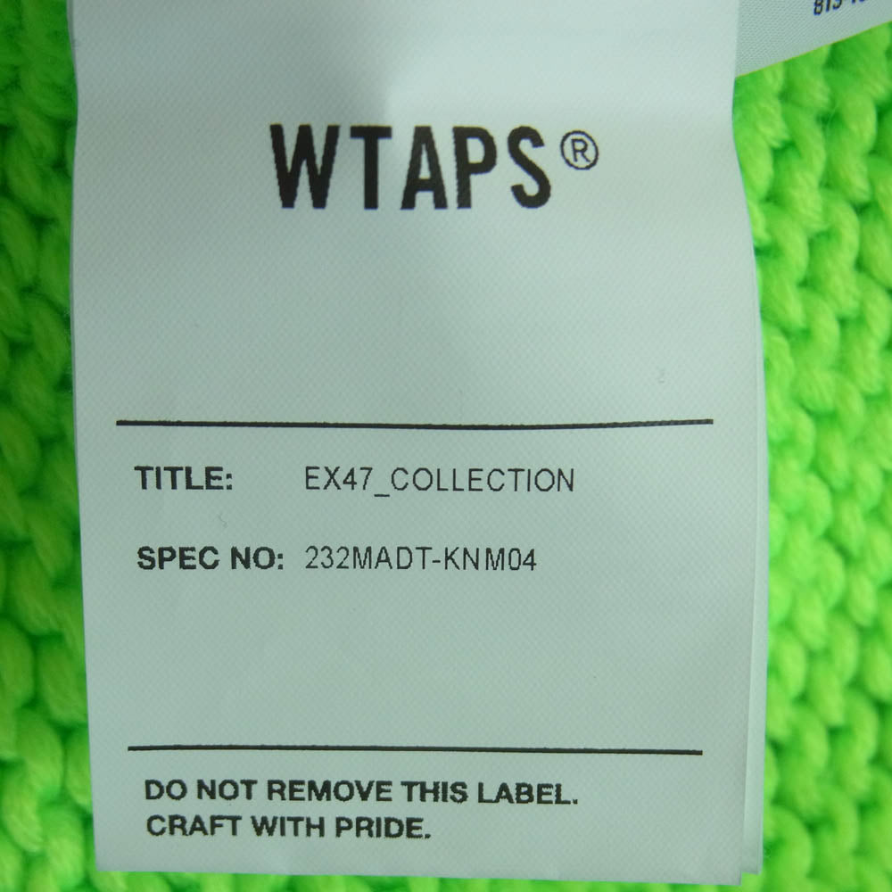 WTAPS ダブルタップス 23AW 232MADT-KNM04 CN 01 Sweater Poly ニット セーター 中国製 ライトグリーン系 01【中古】
