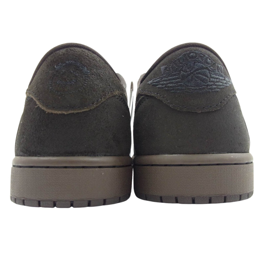 NIKE ナイキ DM7866-202 【フェイクバスター鑑定済】× Travis Scott Air Jordan 1 Low OG SP Velvet Brown and Dark Mocha トラヴィススコット エアジョーダン1 ロー OG SP スニーカー ダークブラウン系 26.5cm【新古品】【未使用】【中古】