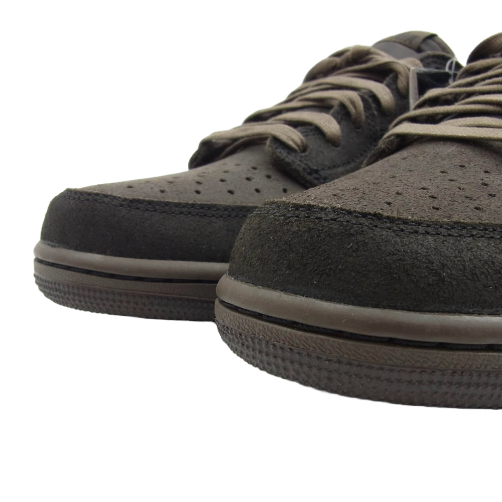 NIKE ナイキ DM7866-202 【フェイクバスター鑑定済】× Travis Scott Air Jordan 1 Low OG SP Velvet Brown and Dark Mocha トラヴィススコット エアジョーダン1 ロー OG SP スニーカー ダークブラウン系 26.5cm【新古品】【未使用】【中古】